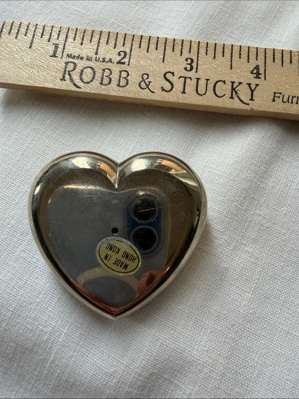 Heart-Shaped Silver and Gold Desk Clock